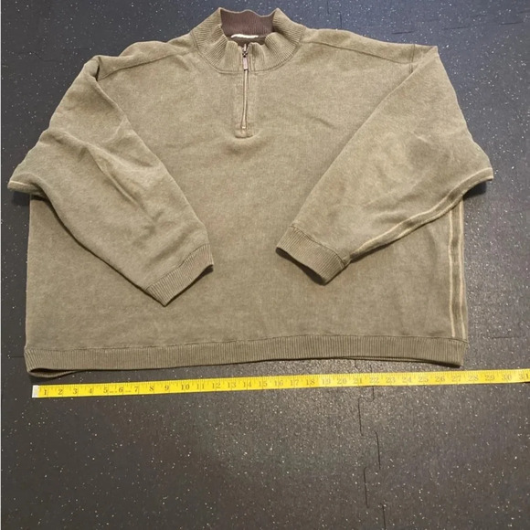 Mens sweatshirt 2XXL quarter zip fleece Type green pullover active outdoor - Picture 3 of 7